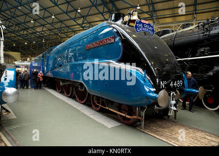 Dominio del Canada al grande raduno di A4 Locomitives vapore presso il Museo nazionale delle ferrovie, York, Regno Unito - Novembre 2013 Foto Stock