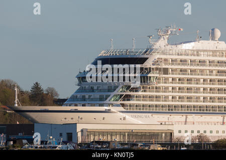 Viking crociere oceaniche nave si diparte Aalborg Foto Stock