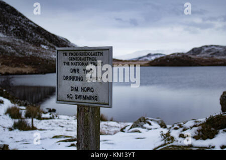 Cregennan laghi nella neve, Dicembre 2017 Foto Stock