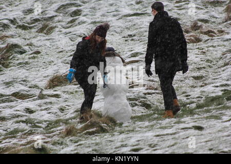 Aberystwyth Wales UK meteo 10 dicembre 2017 una neve bomba colpisce il Galles con Aberystwyth riceve la sua prima neve pesante per anni come in inverno diventa una presa lungo la costa gallese & campagna con più freddo impostato a seguire nei prossimi giorni o così. Credito: mike davies/Alamy Live News Foto Stock