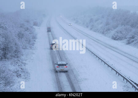 A34 Dual carrageway a Oxford nella neve Foto Stock