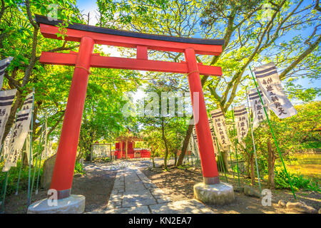 Torii Gate a Benzaiten Santuario Foto Stock