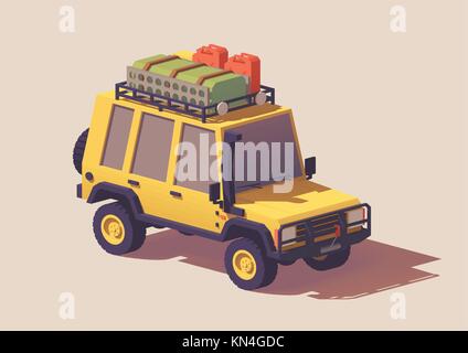 Vettore low poly off-road 4x4 Auto SUV Illustrazione Vettoriale