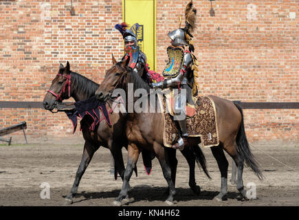 Due cavalieri in armature lucenti Foto Stock