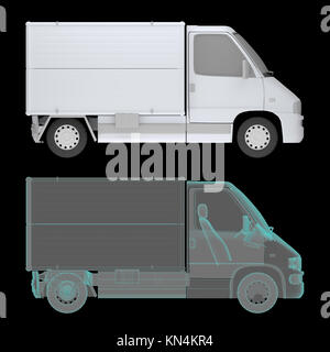 La van radiografare da raggi x. Il rendering 3D Foto Stock