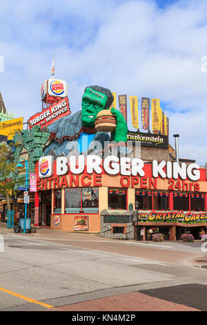 Un ristorante fast food Burger King, Clifton Hill, Niagara Falls, Ontario, Canada Foto Stock