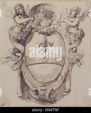 Design per una Cartouche fiancheggiata da Sirene alate con una Stemma contenente un Fleur-de-Lis MET 52.570.126 344283 Foto Stock