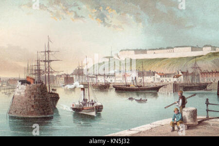 St. Helier, Jersey, Isole del Canale, illustrazione Vittoriano Foto Stock
