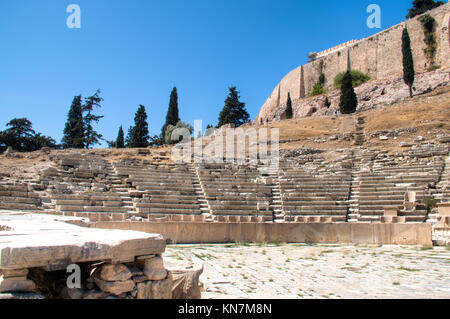 Il Teatro di Dioniso, una delle principali attrazioni dell'Acropoli di Atene, capitale della Grecia Foto Stock