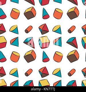 Abstract forme geometriche. disegnati a mano vector pattern senza giunture Illustrazione Vettoriale