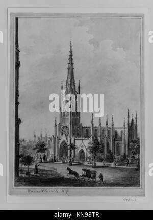 Grace Church, New York MET 190911 383438 artista: Anonimo, americano, 19 ° secolo, Grace Church, New York, ca. 1850, acquerello, immagine: 7 1/4 x 5 3/8 pollici (18.4 x 13.7 cm) foglio: 7 3/4 x 5 13/16 pollici (19.7 x 14.8 cm). Il Metropolitan Museum of Art, New York. The Edward W. C. Arnold Collection of New York Prints, Maps and Pictures, Bequest of Edward W. C. Arnold, 1954 (54.90.10) Foto Stock