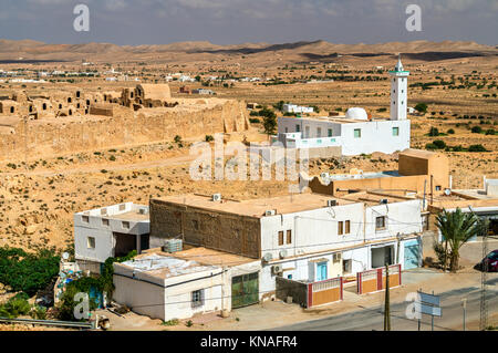 Vista di Ksour Jlidet, un villaggio nel sud della Tunisia Foto Stock