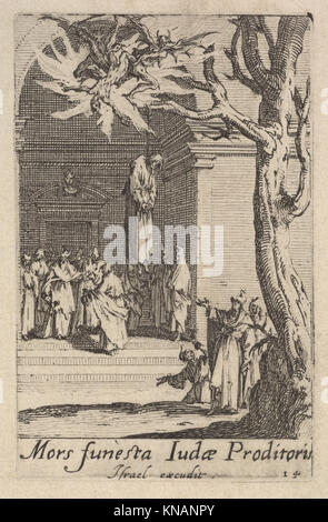 Il dipinto "morte di Giuda" della serie "i piccoli Apostoli" raffigura la scomparsa di Giuda, illustrando temi biblici e narrazione religiosa del XIX secolo. Foto Stock