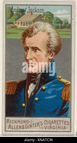 Carta collezionabile raffigurante Andrew Jackson della serie Great Generals, che sottolinea la leadership militare e il significato storico nella storia americana. Foto Stock