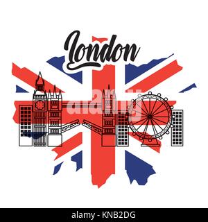 Bandiera di Londra Inghilterra toruism travel simbolo Illustrazione Vettoriale