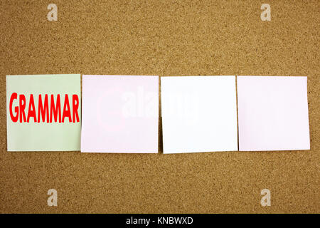 Mano concettuale di scrittura di testo Didascalia ispirazione Mostra Grammatica concetto di business per le regole di base della sintassi grammaticale sulla lingua il colorato Foto Stock