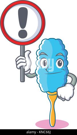 Con segno feather duster personaggio cartoon Illustrazione Vettoriale