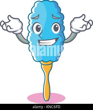 Grinning feather duster personaggio cartoon Illustrazione Vettoriale