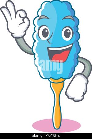 Okay feather duster personaggio cartoon Illustrazione Vettoriale