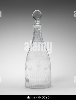 Decanter con tappo incontrato DP-1588-003 Decanter con tappo incontrato DP-1588-003 /191499 British, Decanter con tappo, fine XVIII secolo, vetro, H. 11 a. (27,9 cm). Il Metropolitan Museum of Art di New York. Fondo Rogers, 1910 (10.122.12a,b) Foto Stock