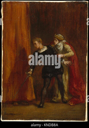Hamlet e sua Madre, dipinto ad olio dell'artista romantico francese Eugène Delacroix (1798-1863), 1849 Foto Stock