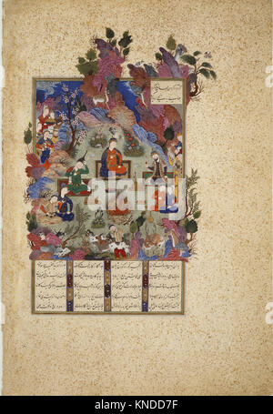 La festa di Sada , folio 22v dal Shahnama (Libro dei Re) di Shah Tahmasp incontrato è1970.301.2.R la festa di Sada , folio 22v dal Shahnama (Libro dei Re) di Shah Tahmasp incontrato è1970.301.2.R /452111 Foto Stock