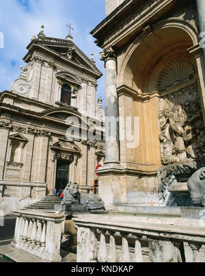 L'Italia. Roma. Santa Maria della Vittoria (Nostra Signora della Vittoria). In stile barocco. Architecs: Carlo Maderno (1556-1629) e Giovanni Battista Soria (1581-1651). 1605-1620. Foto Stock