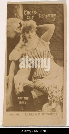 Questa fotografia degli albumi degli anni '1880 di Lillian Russell raffigura l'attrice americana in un contesto promozionale, parte della serie Actors and Actresses. Rappresenta le prime fotografie pubblicitarie e la ritrattistica da collezione del periodo. Foto Stock