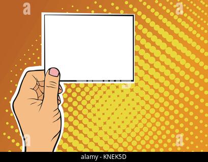 Maschio di mano di uomo caucasico titolari di una carta. Illustrazione Vettoriale