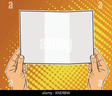 Maschio di mano di uomo caucasico titolari di una carta. Illustrazione Vettoriale