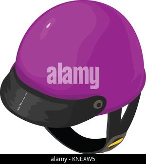 Casco moto icona viola isometrica 3d style Illustrazione Vettoriale