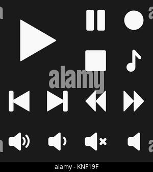 Media player set di pulsanti Illustrazione Vettoriale