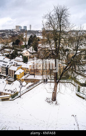 Candida la vita nella città di Lussemburgo durante il periodo invernale Foto Stock