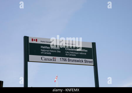 Halifax, Nova Scotia, Canada - 28 Ottobre 2018 : segno alla cittadella di Halifax, Nova Scotia, Canada. Foto Stock