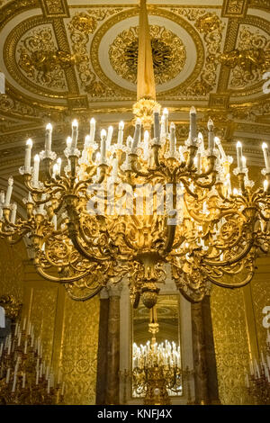 Golden presentano visualizzato all'interno di Palazzo di Caterina (Tsarskoe Selo), Pushkin, San Pietroburgo, Russia Foto Stock