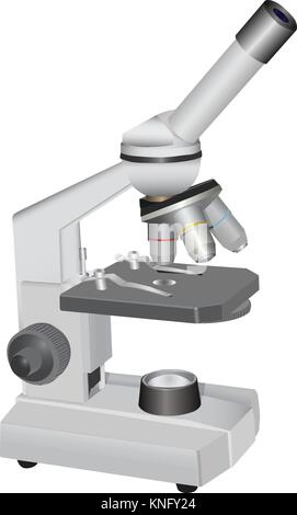 Microscopio illustrazione vettoriale su sfondo bianco Illustrazione Vettoriale