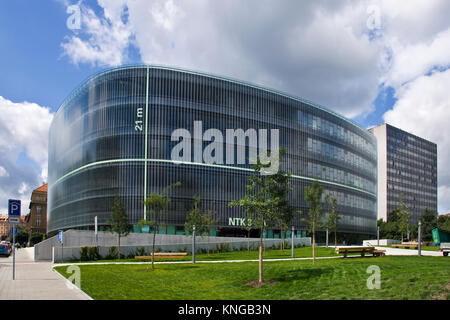 Narosni technicka knihovna, la Biblioteca Nazionale di tecnologia, quartiere di Dejvice, Praga, Repubblica Ceca - Architettura Grand Prix Foto Stock