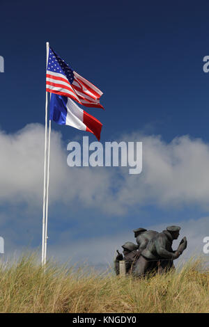 US Navy monumento, Utah Beach Museum, Sainte-Marie-du-Mont, Normandia Francia Foto Stock