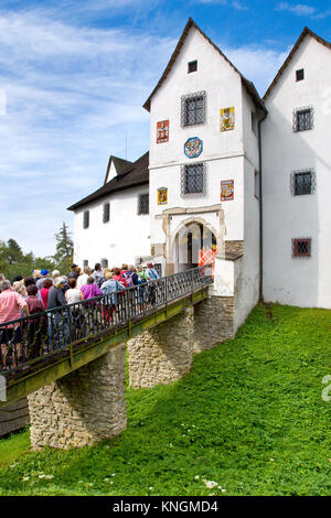 Castello con open-air museum di Seeberg, villaggio Ostroh, Regione di Karlovy Vary, Repubblica Ceca Foto Stock