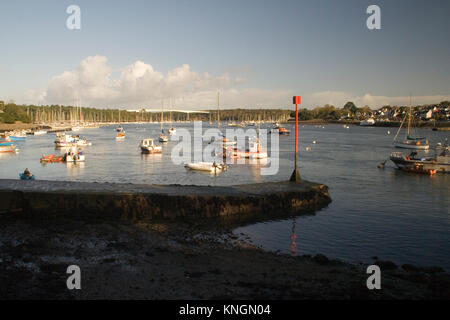 ; Bénodet Finistère; della Britannia; fiume l'Odet; Francia Foto Stock