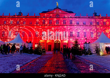 Rastatt palace con il mercatino di natale Foto Stock