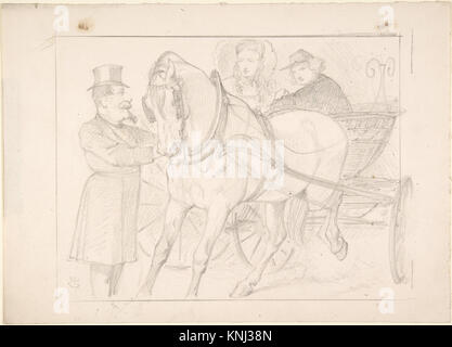 Alleggerire il tema del disegno del marciapiede Napoléon III di un illustratore inglese, grafico umorista e cartoonista politico, Sir John Tenniel (1820-1914), 1869 Foto Stock