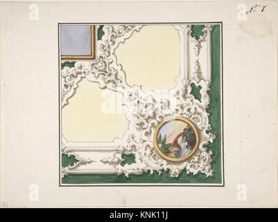 Design per la decorazione del soffitto, disegno, anonimo, italiano, 19th ° secolo Foto Stock