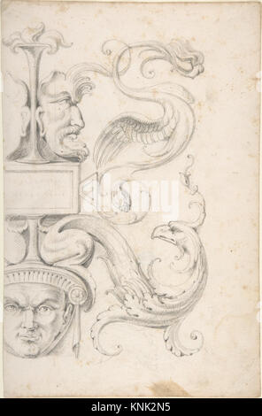 Disegno di una grottesca dopo un rilievo decorativo del 16th° secolo Foto Stock