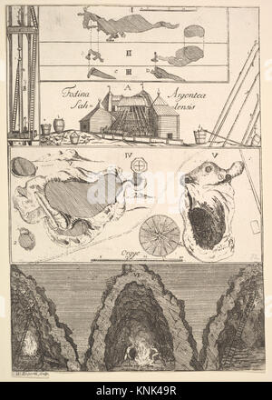 Fodina argentea Sahlensis Una miniera d'argento a Sala - i (da Aubry de la Mottraye's Travels in tutta Europa, Asia e in una parte dell'Africa..., Londra, 1724, vol. II, pl. 33, n. 1) Foto Stock