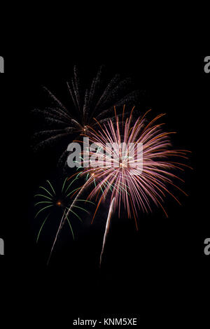 Splendido spettacolo di fuochi d'artificio riempie la notte il cielo Foto Stock