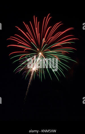 Splendido spettacolo di fuochi d'artificio riempie la notte il cielo Foto Stock