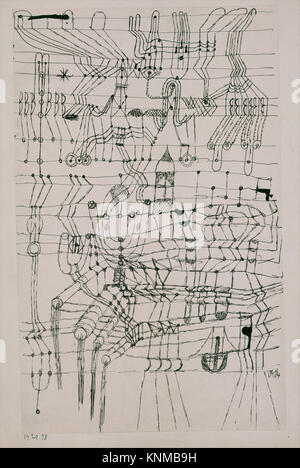 Disegno Knotted in the Way of a Net, artista: Paul Klee (tedesco (nato in Svizzera), Münchenbuchsee 1879–1940 Muralto-Locarno), 1920, Medium: Inchiostro su carta montato su cartone Foto Stock