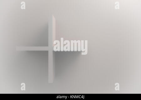 3D rendering del ripiano vuoto sulla parete Foto Stock