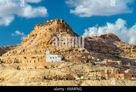 Vista di Doiret, una collina-trova villaggio berbero nel sud della Tunisia Foto Stock